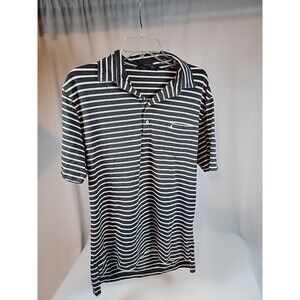 Polo Golf Ralph Lauren Shirt Men M Short Sleeve Polo Gray Striped Stretch Lisle